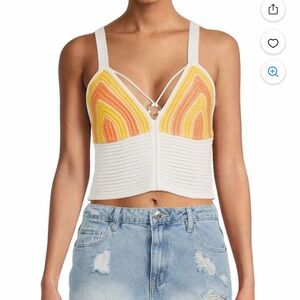 Like New Steve Madden NYC Crop top Colorful Crochet | Size M